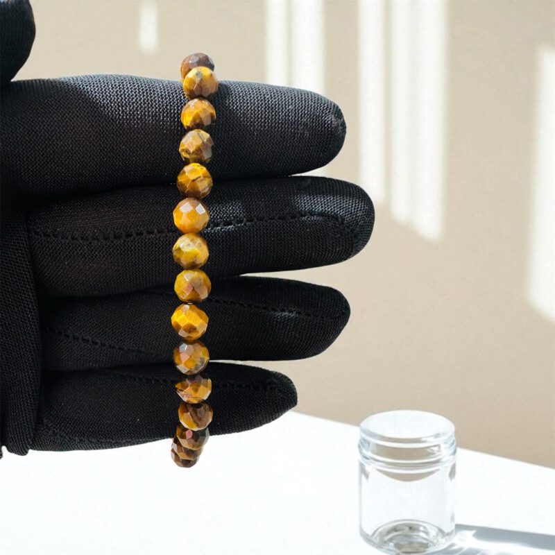 Pulsera Ojo De Tigre 6 mm Facetada
