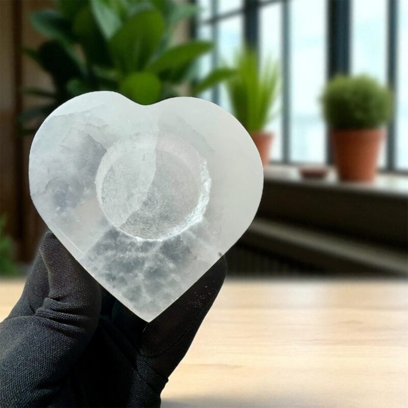 Portavelas corazón de Selenita