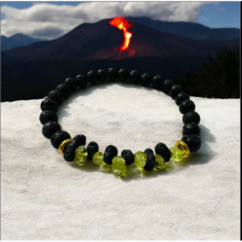 Pulsera Lava y Olivina