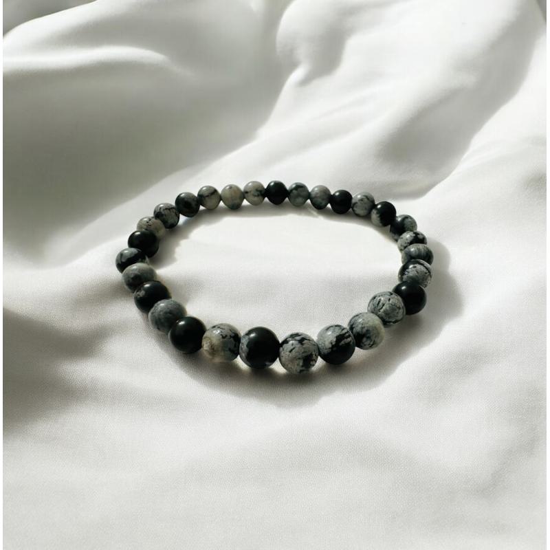 Pulsera obsidiana nevada 6 mm