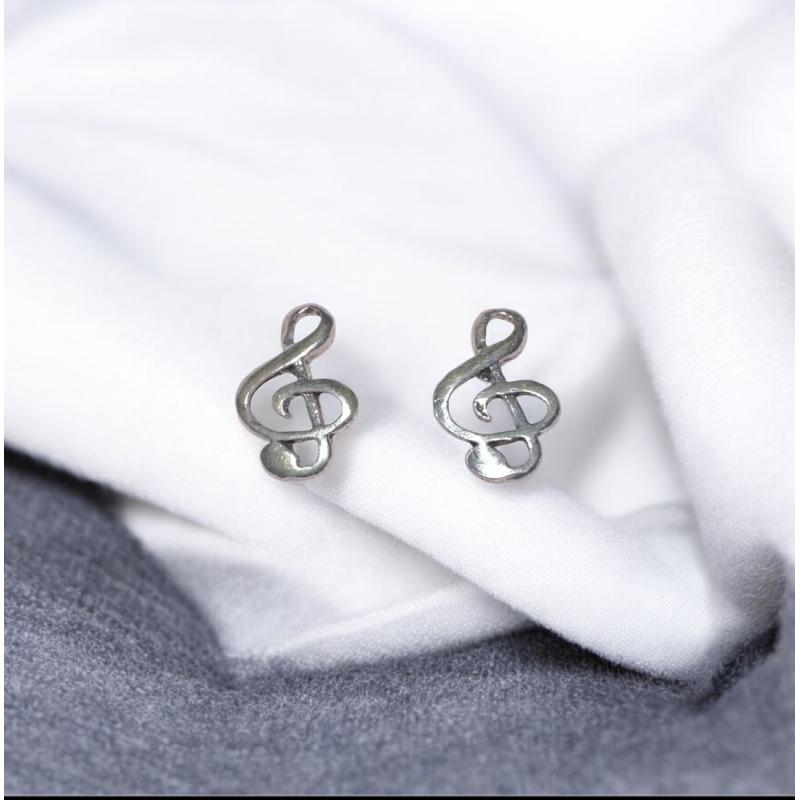 Pendientes Plata nota musical