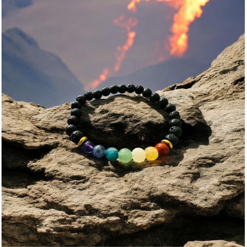 Pulsera Lava y Chakras 6mm