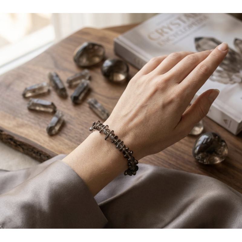 Pulsera Cuarzo Ahumado Chip