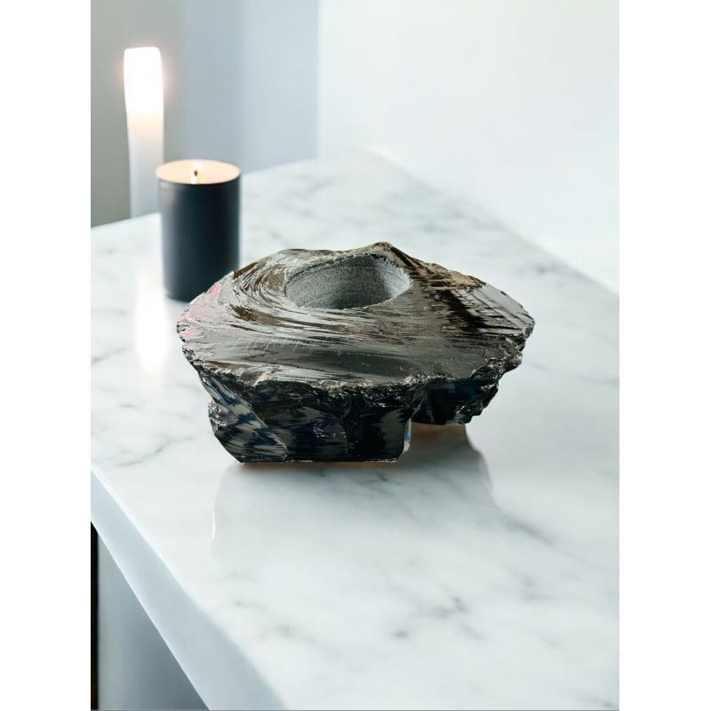 Portavelas de Obsidiana Negra