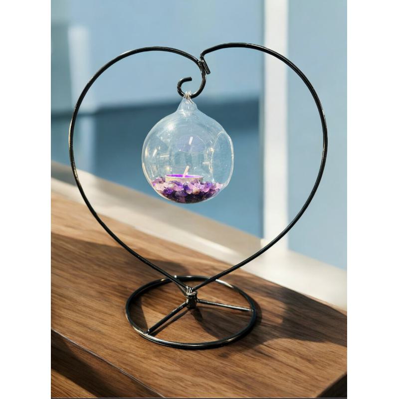 Portavelas Corazón Amatista