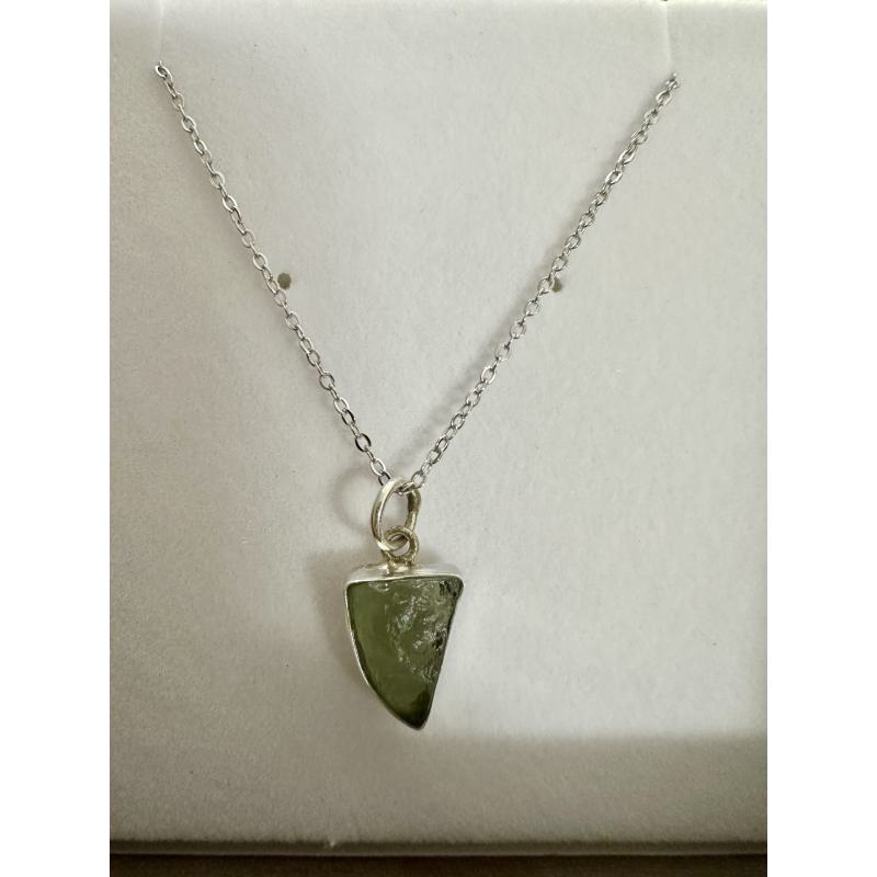 Colgante 2 Moldavita en Plata de Ley