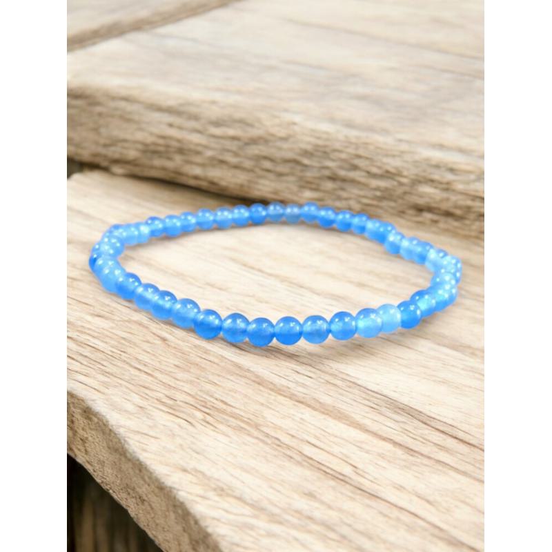 Pulsera 4 mm Jade Azul