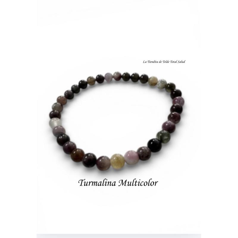 Pulsera Turmalina Multicolor 4 mm
