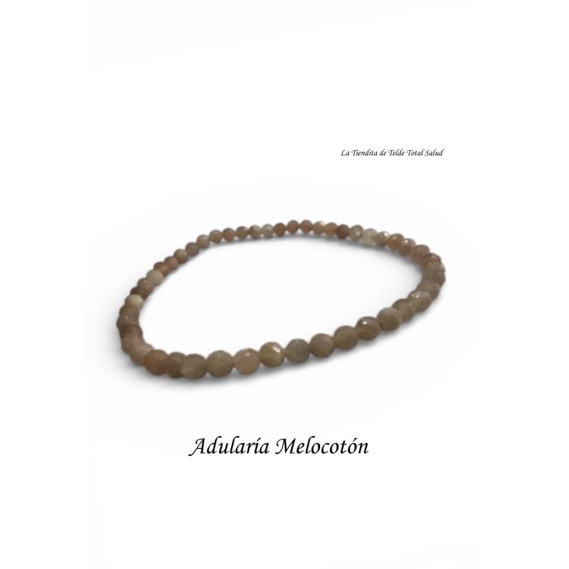 Pulsera 4 mm Adularia Melocotón FACETADA