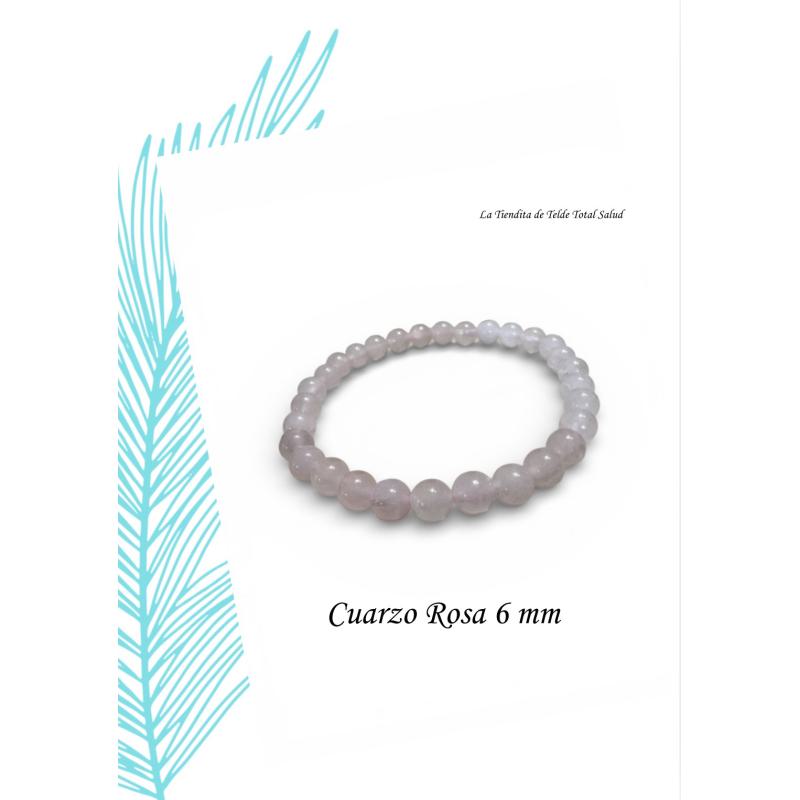 Pulsera Cuarzo Rosa 6 mm