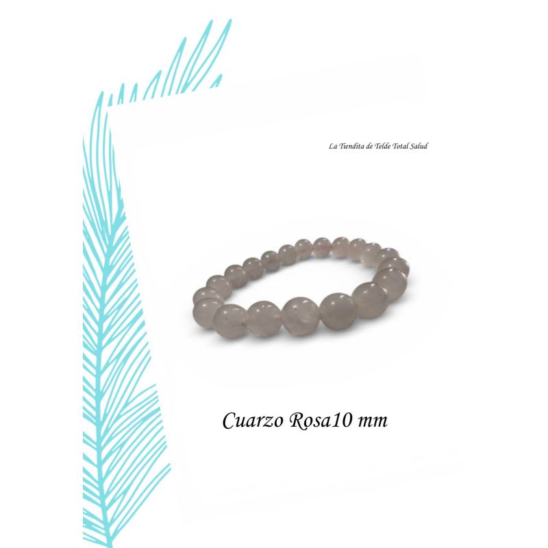Pulsera 10 mm Cuarzo Rosa