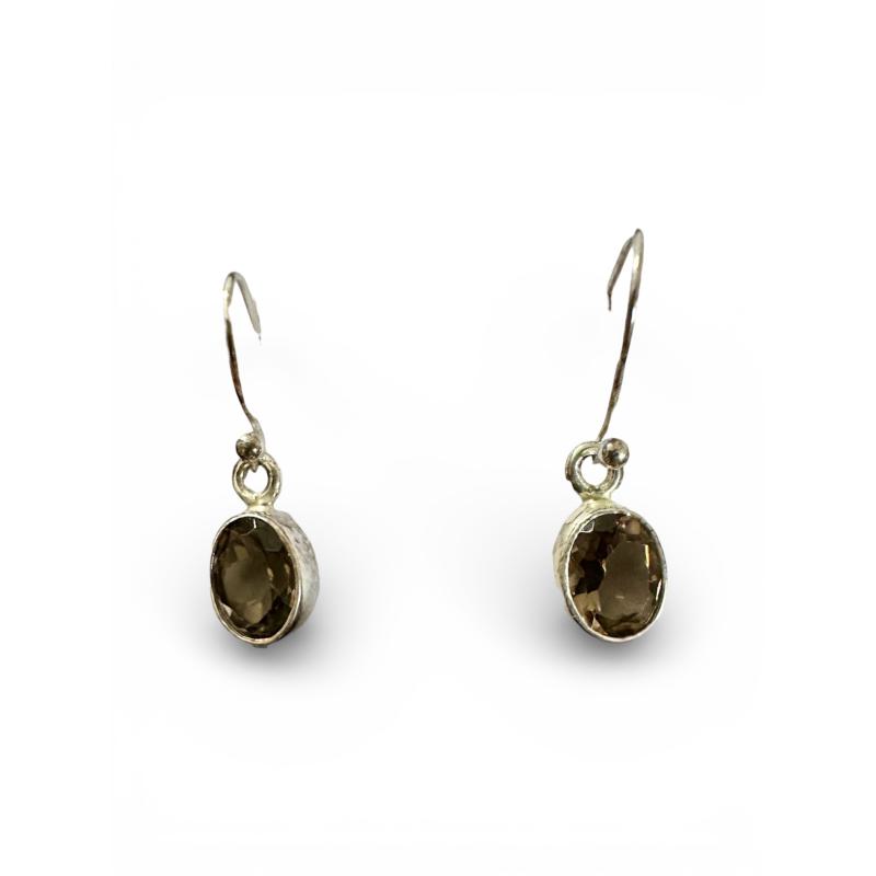 Pendientes Largos en Cuarzo Ahumado