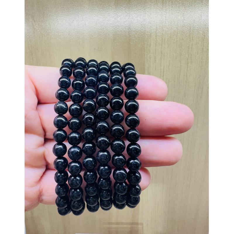 Pulsera Turmalina Negra 6 mm