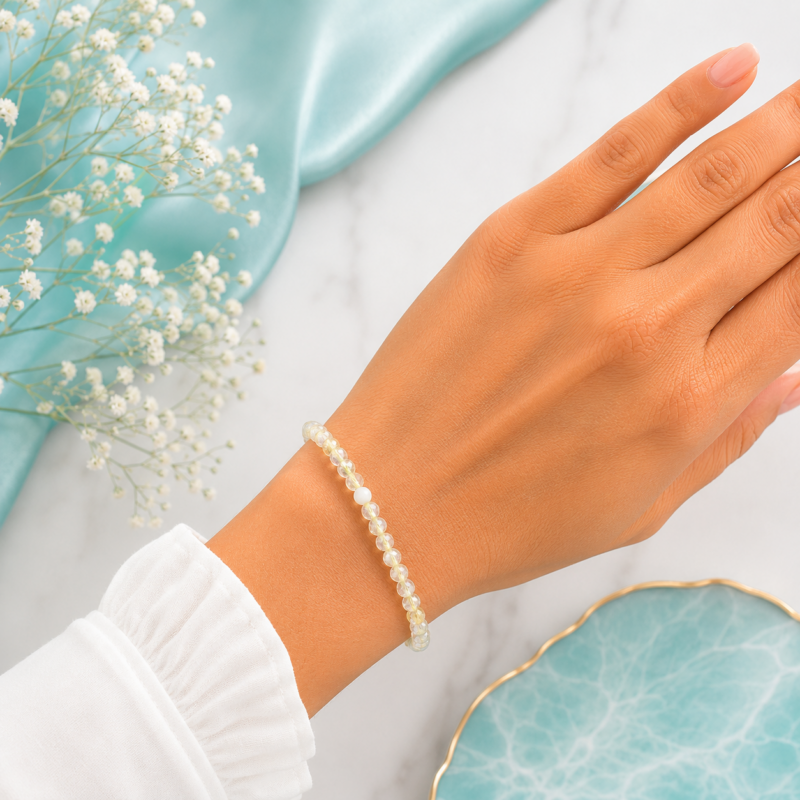 Pulsera Cuarzo Rutilado 3 mm