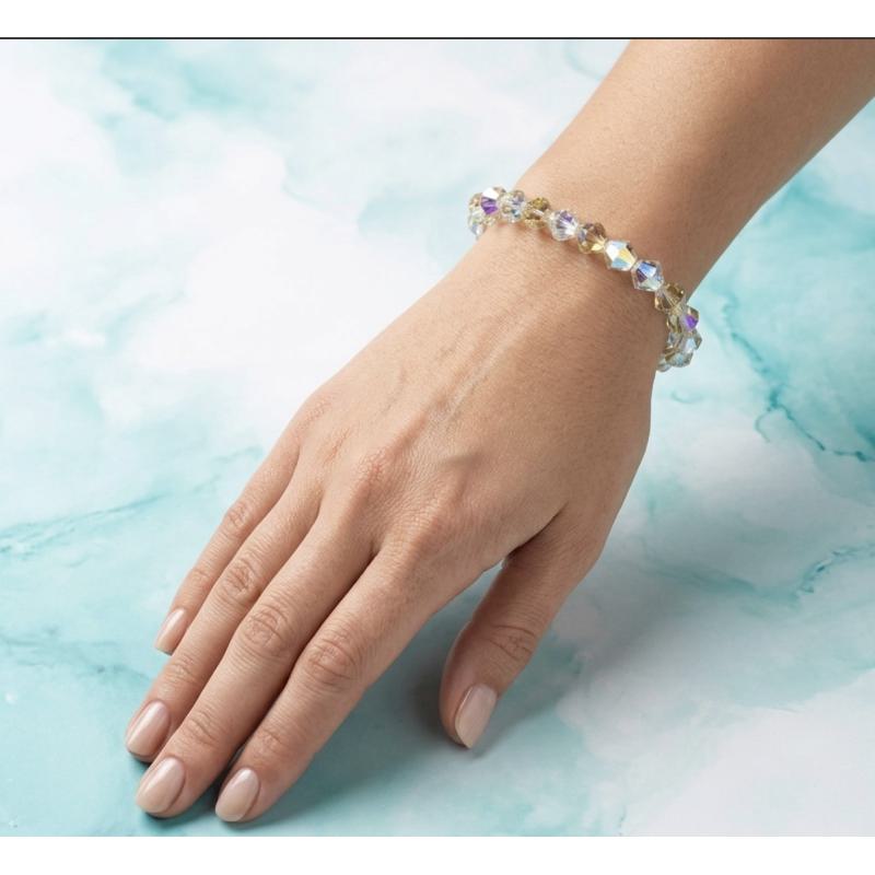 Pulsera facetada 6 mm Cuarzo Aura