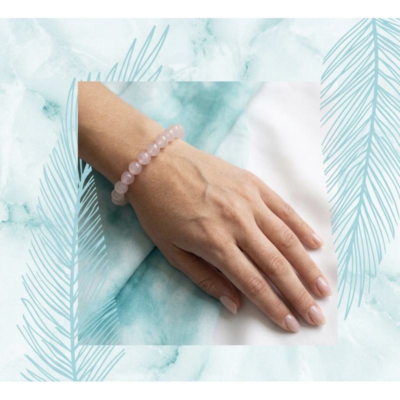 Pulsera Cuarzo Rosa 10 mm
