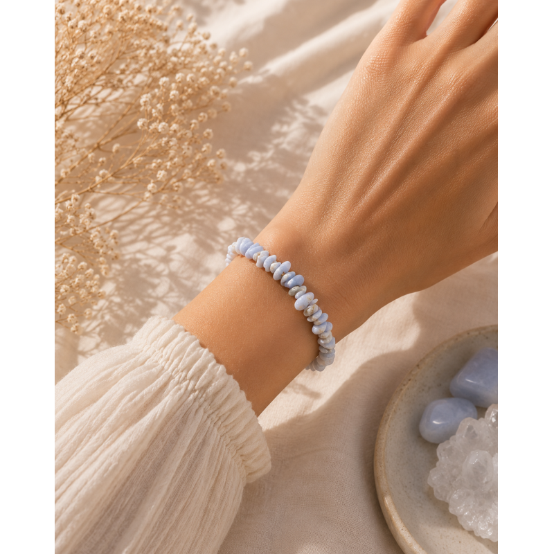 Pulsera Calcedonia Azul Chip