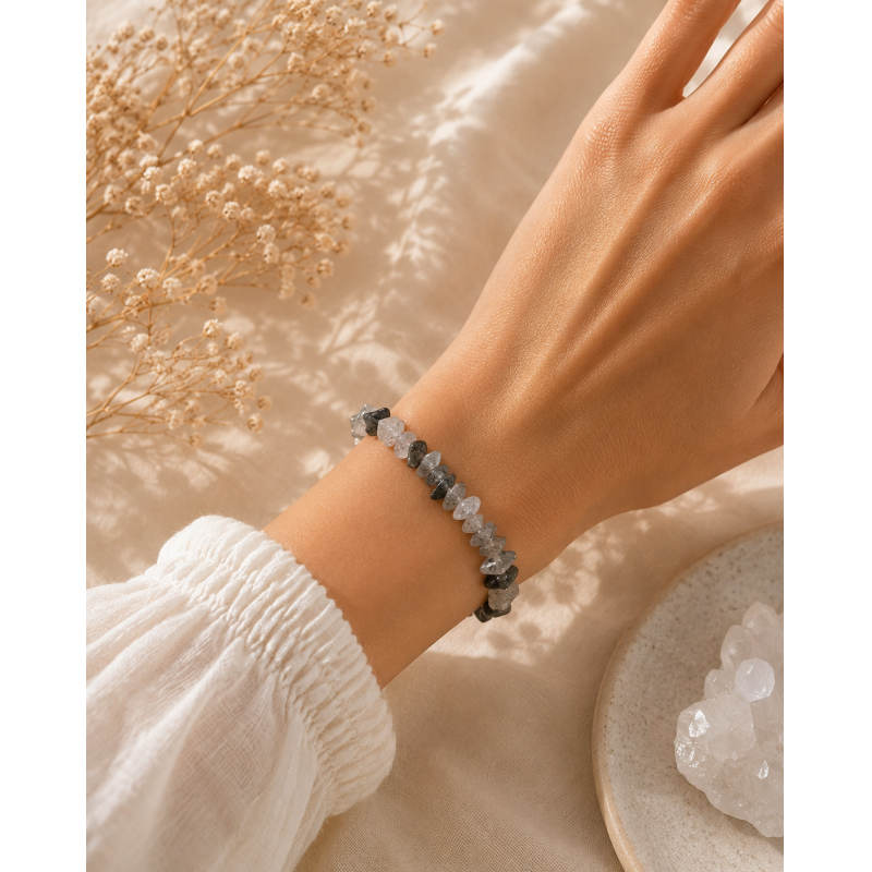 Pulsera Cuarzo Turmalina Chip