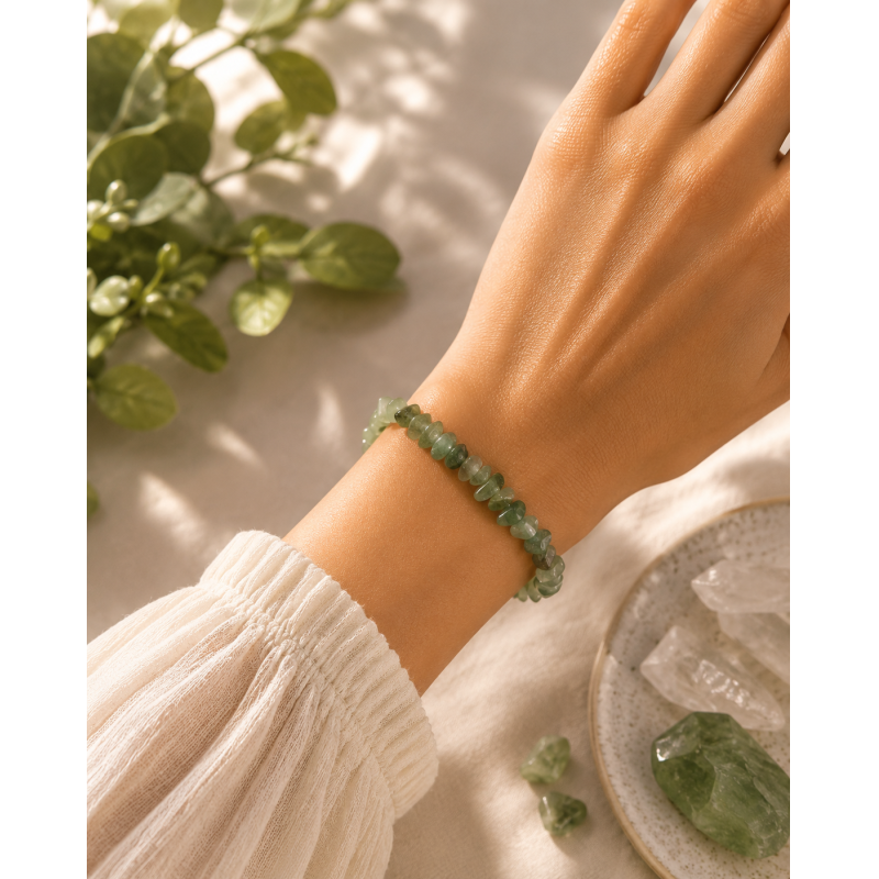 Pulsera Chip Aventurina Verde