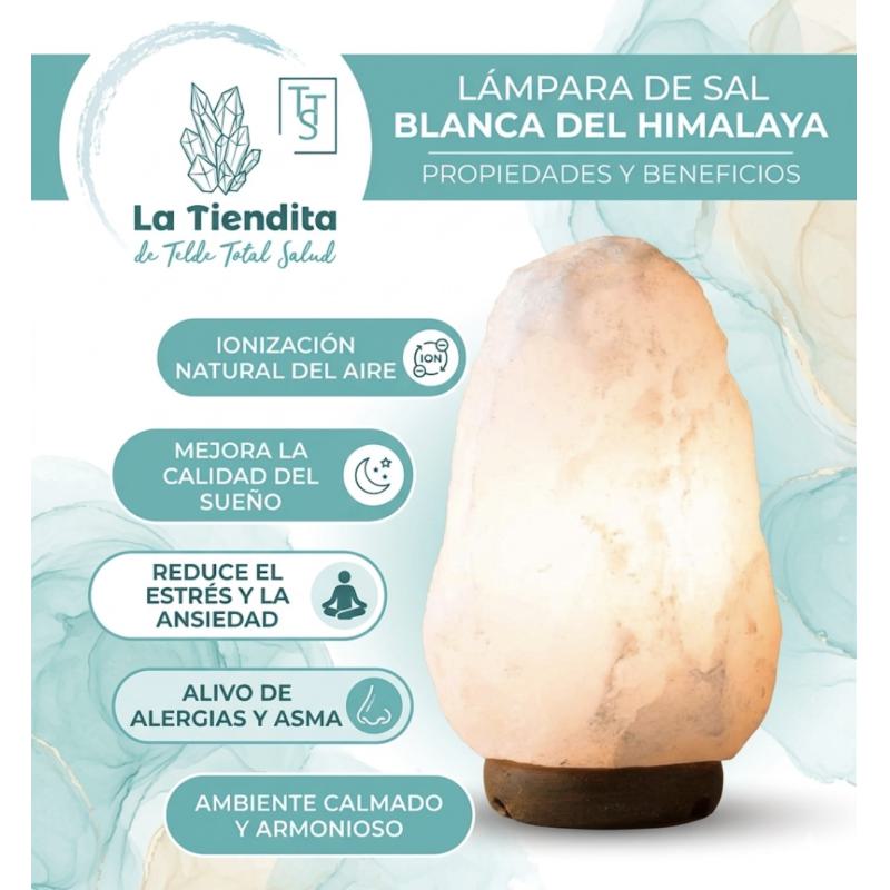 Lámpara de Sal Blanca del Himalaya