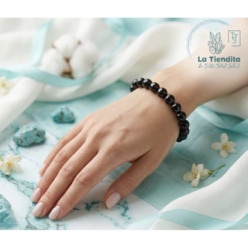 Pulsera Espinela Negra 4 mm