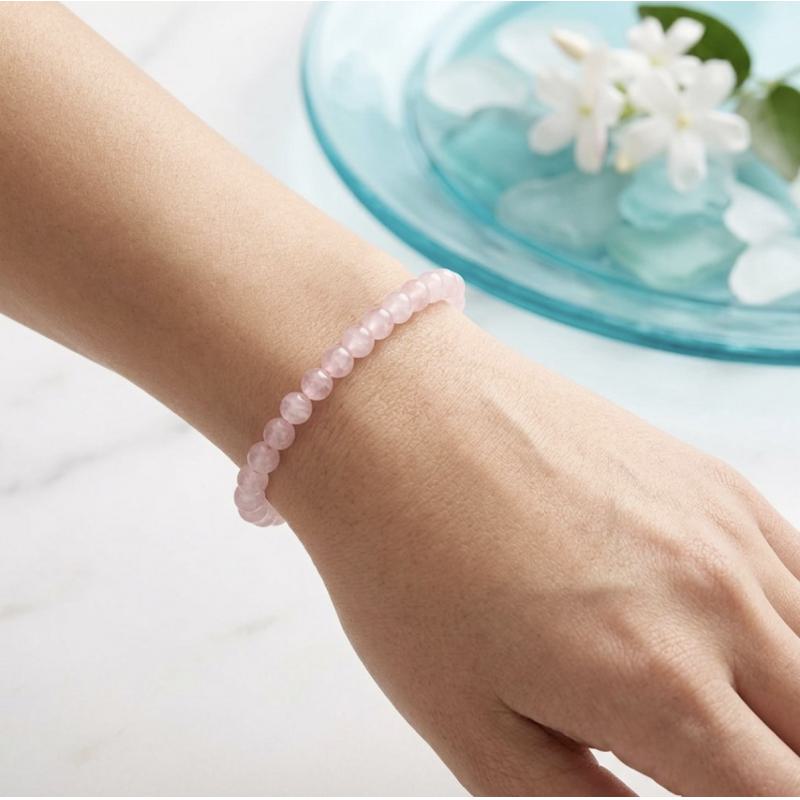 Pulsera Cuarzo Rosa 4 mm