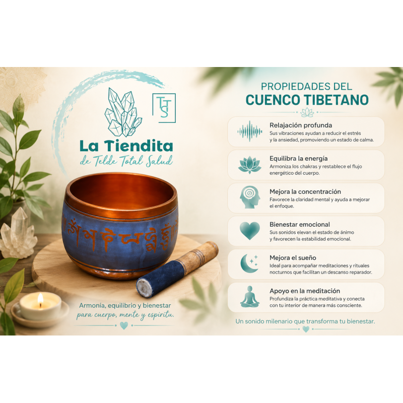 Cuenco Tibetano 5 metales Azul Cobre
