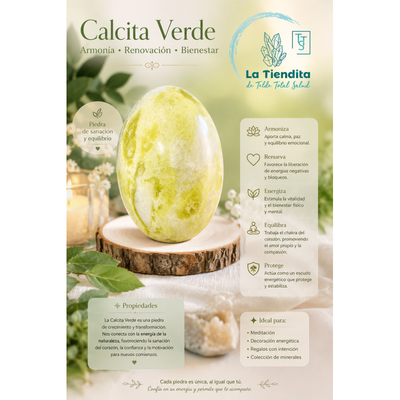 Huevo XL de Calcita Verde