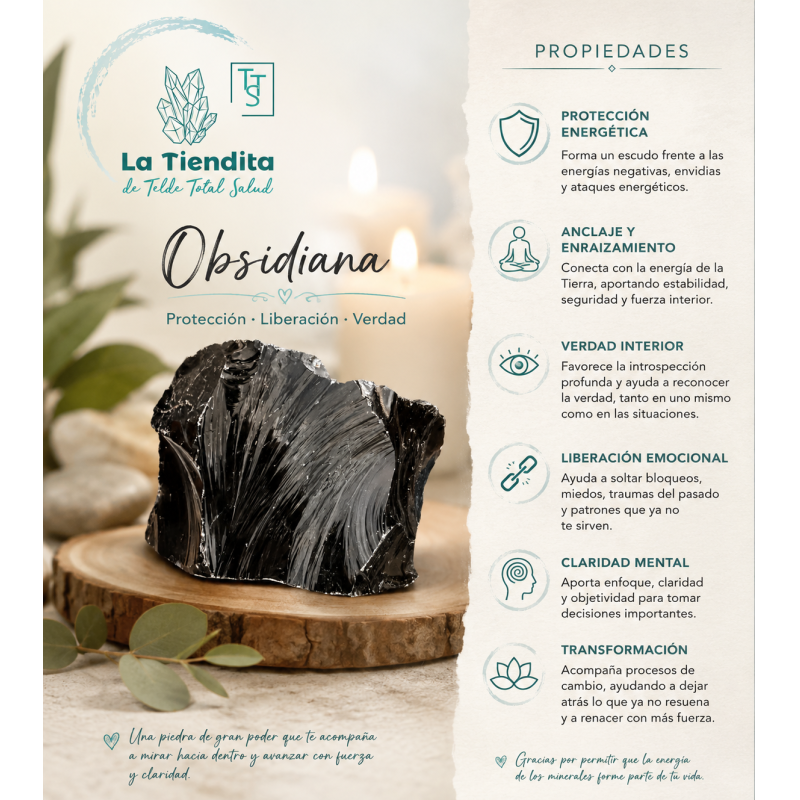 Obsidiana Negra en Bruto