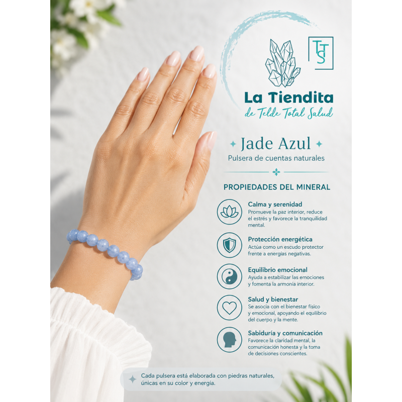 Pulsera Jade Azul 6 mm