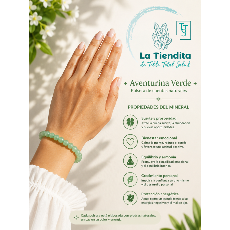 Pulsera Aventurina Verde 4mm