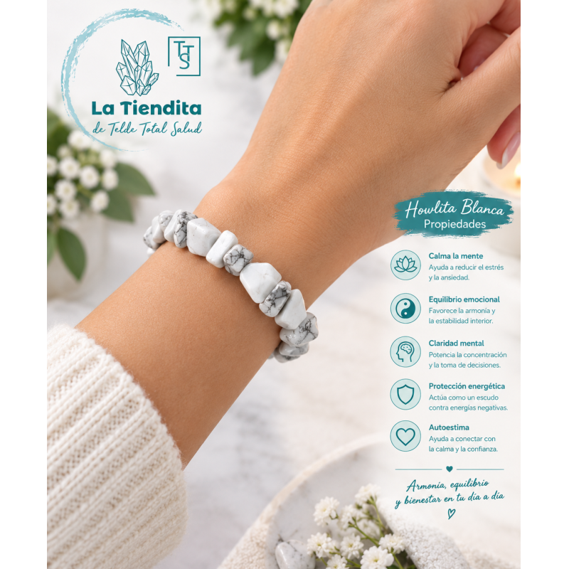 Pulsera de Howlita Blanca
