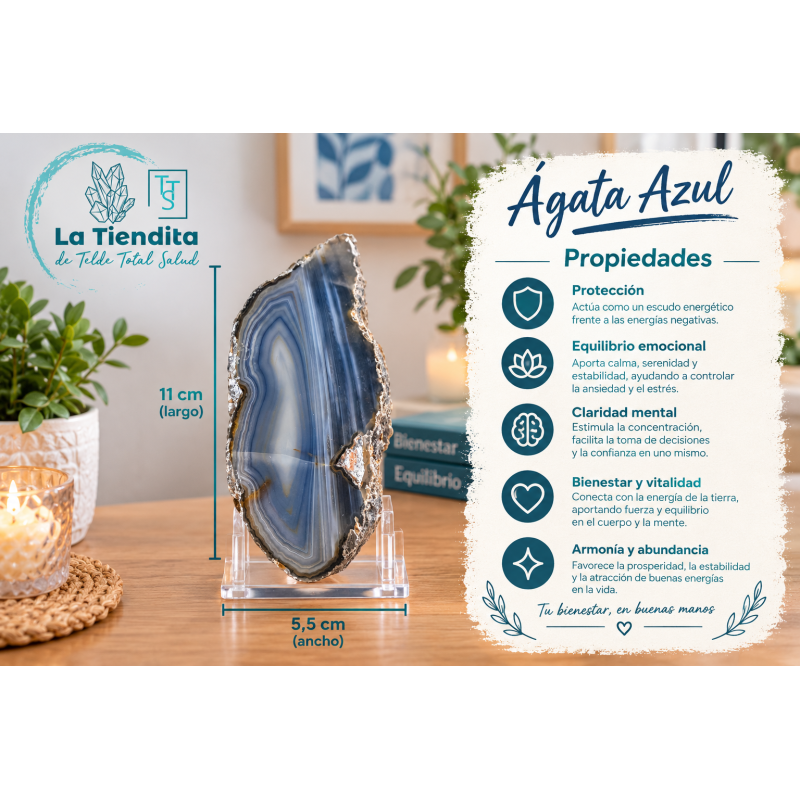 Placa de Ágata Azul Extra 6