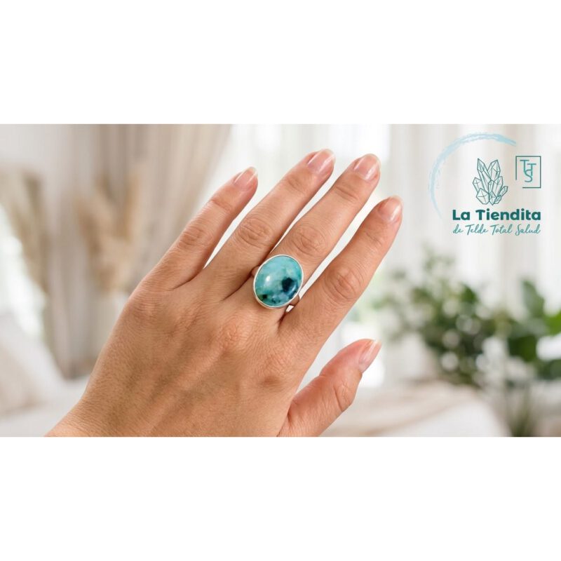 Anillo ajustable Esmeralda Plata