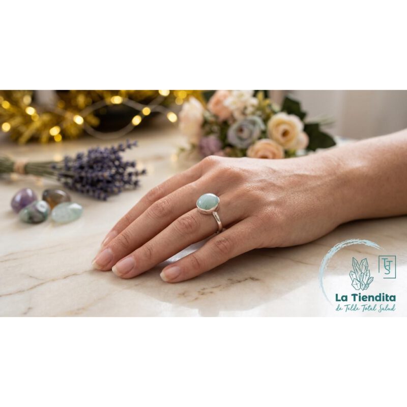 Anillo ajustable Aguamarina